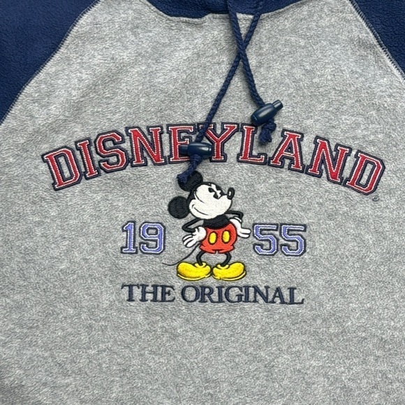 Disneyland Fleece Hoodie sweatshirt gray blue size small S 1955 Disney land - Picture 2 of 6